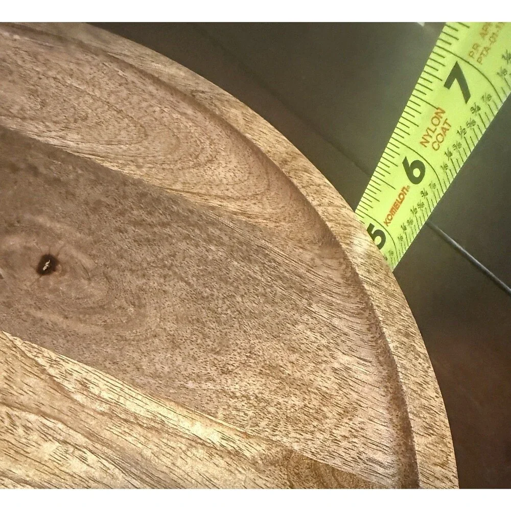 13” Mango Wood Round Ribbed Pedestal Cake Stand Serving Made in India World Mkt